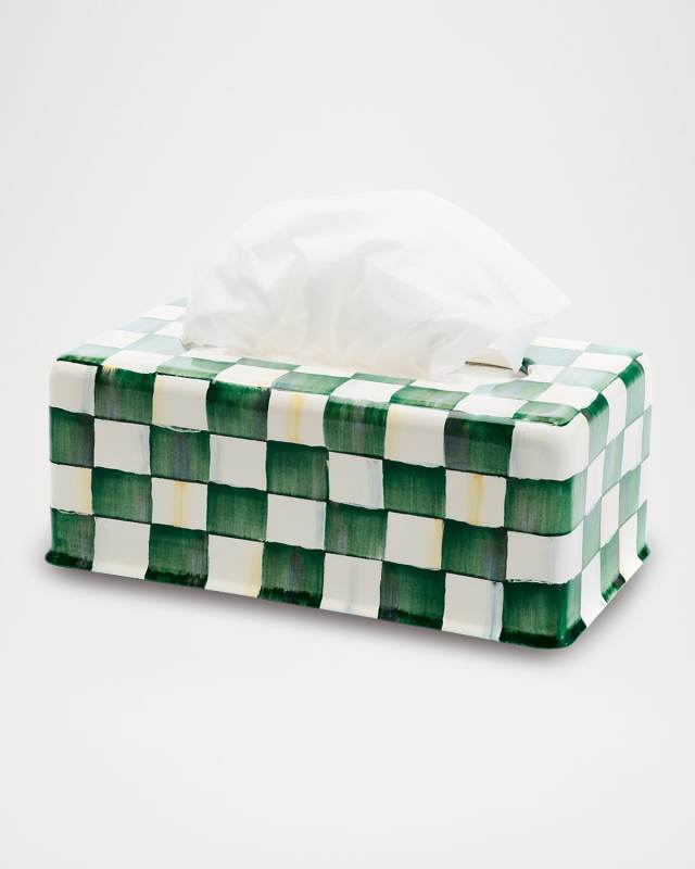 Emerald Check Standard Tissue Box Cover